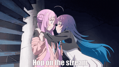 Anime Girls Kissing Hop On The Stream GIF