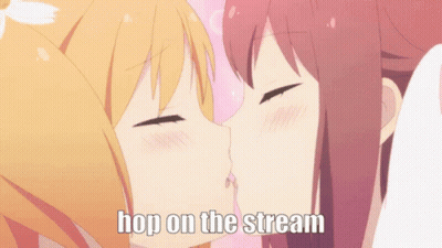 Anime Girls Kissing Hop On The Stream GIF