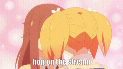 Anime Girls Kissing Hop On The Stream GIF