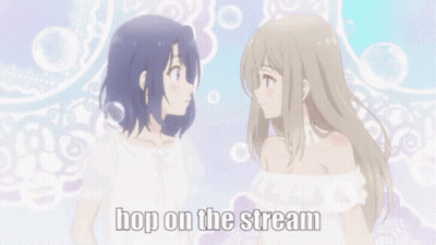 Anime Girls Kissing Hop On The Stream GIF