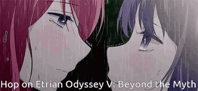 Anime Girls Kissing Rain With Hop On Etrian Odyssey V Beyond Myth GIF