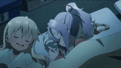 Anime Girls Lying On Bed GIF