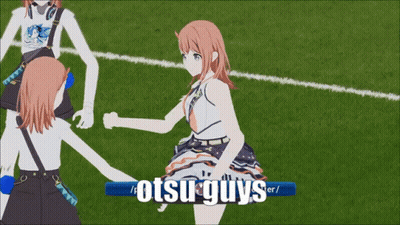 Anime Girls On Field Saying Otsu Guys GIF