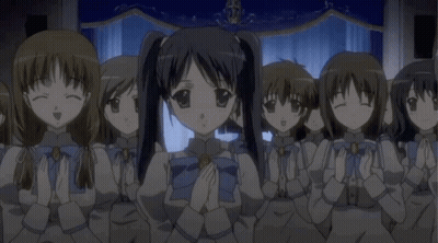 Anime Girls Praying Together GIF