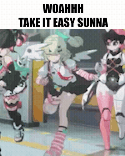 Anime Girls Running Woahhh Take It Easy Sunna GIF