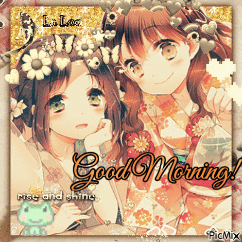Anime Girls Saying Good Morning GIF