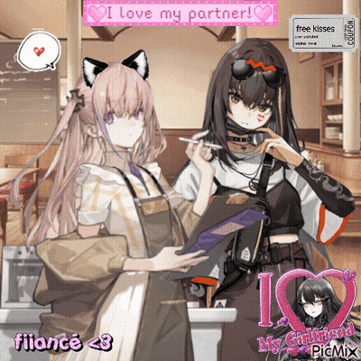 Anime Girls Saying I Love My Partner GIF