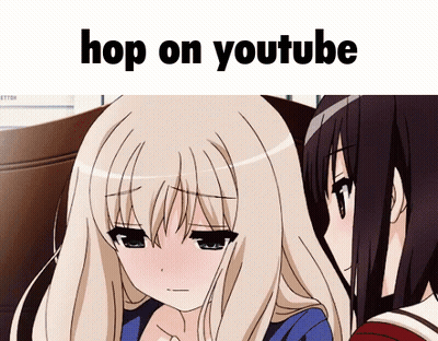 Anime Girls Sitting Next To Each Other GIF