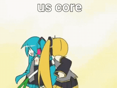 Anime Girls Standing Next To Each Other GIF