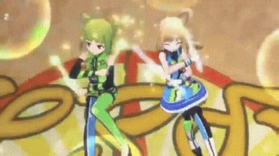 Anime Girls Standing On Stage GIF