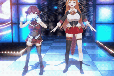 Anime Girls Standing On Stage GIF