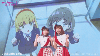 Anime Girls Standing On Stage GIF