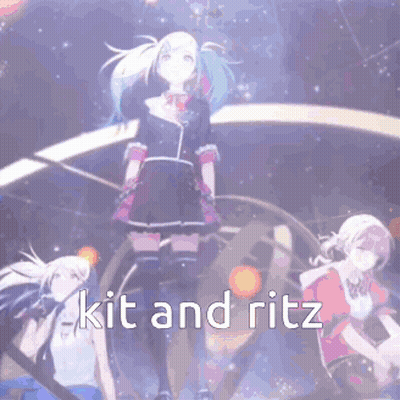 Anime Girls Standing With Kit And Ritz GIF