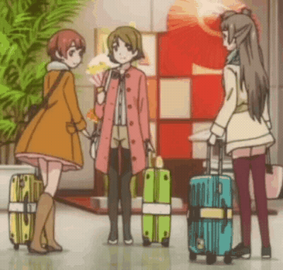 Anime Girls With Suitcases GIF