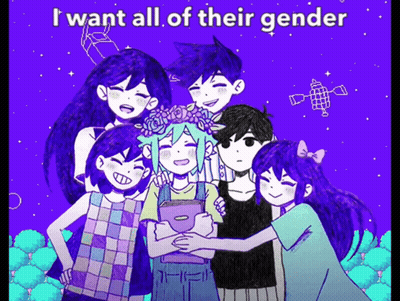 Anime Group Posing Saying I Want All Of Their Gender GIF