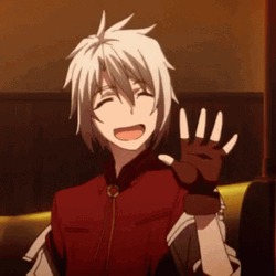 Anime Hair Wave Hello Boy Anime Smiling Eyes GIF