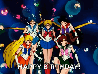 Anime Happy Birthday Sailor Moon Characters GIF