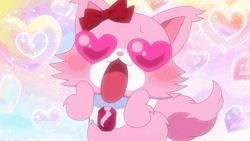 Anime Heart Eyes Pink Cat  GIF