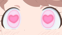 anime girl with heart eyes