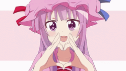 Anime Heart Poses Pink Girl  GIF