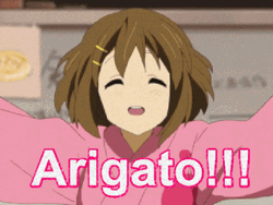 Anime Hirasawa Yui Arigato Thank You GIF