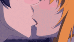 Anime In Love Couple Sensual Kissing GIF