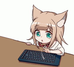 Anime Keyboard Cat Typing GIF