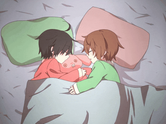 Anime Kids Sleeping Beside Each Other GIF