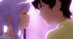Anime Kissing Isla And Tsukasa Plastic Memories GIF