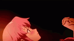 Anime Kissing Yuno Gasai Future Diary GIF