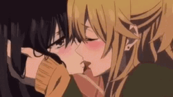 Anime Kissing Yuzu And Mei Aihara Citrus Series GIF