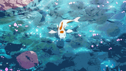 Anime Koi Fish Shinning Water GIF