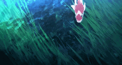 Anime Koi Fish Swimming Away GIF