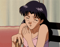 Anime Laugh Misato Katsuragi Neon Genesis Evangelion GIF