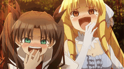 Anime Laugh Rin Tohsaka And Luviagelita Edelfelt GIF