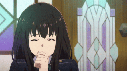 Anime Laughing Lycoris Recoil Takina Inoue GIF