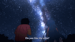 Anime Makoto And Erio Watching Starry Sky