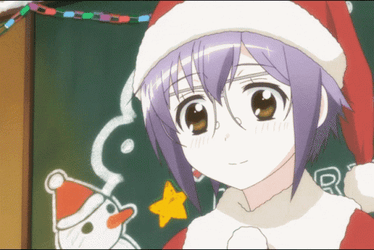 Anime Merry Christmas Chicken Bite GIF