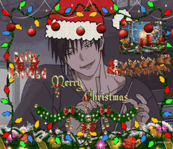 Anime Merry Christmas Sparkly Edits GIF