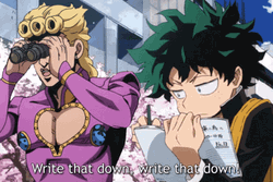 Anime My Hero Academia Izuku Midoriya Taking Notes GIF