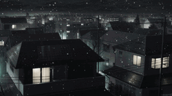 Anime Night Winter Snow Falling  GIF
