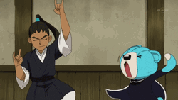 Anime Nishiki Ryouma And Wandaba Funny Dance GIF