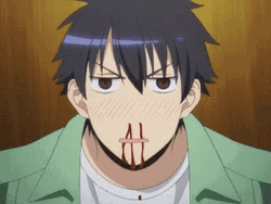 Anime Nose Bleed Kimihito Kurusu Shocked