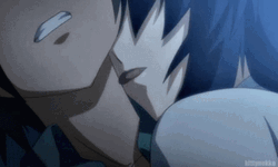 Anime Omamori Himari Neck Kissing GIF