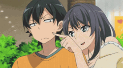 Anime OreGairu Haruno Teasing Poke Hachiman GIF