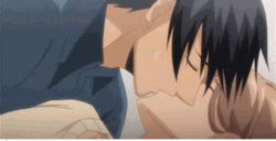 Anime Pair Romantic Kissing  GIF