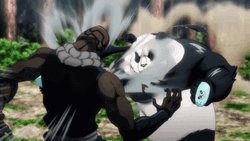 Anime Panda Fighting Jujutsu Kaisen GIF