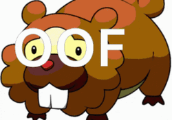 Anime Plump Mouse Pokemon Bidoof  Oof Meme GIF