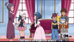 Anime Pokemon Series Dawn Wearing Mini Skirt