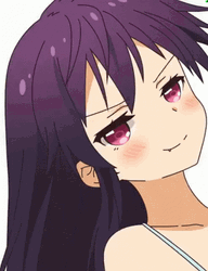 Anime Purple Hair Eyebrow Raise GIF
